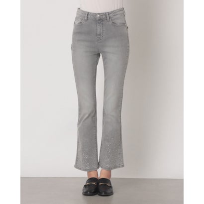 ビジューポイントスーパーストレッチフレアクロップドdenim （GRIGIO）｜詳細画像