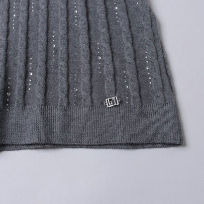 ラインストーン×ケーブル編み ノースリハイネックニット （GRIGIO）｜詳細画像