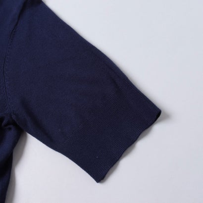 クルーネック半袖ニット （NAVY）｜詳細画像