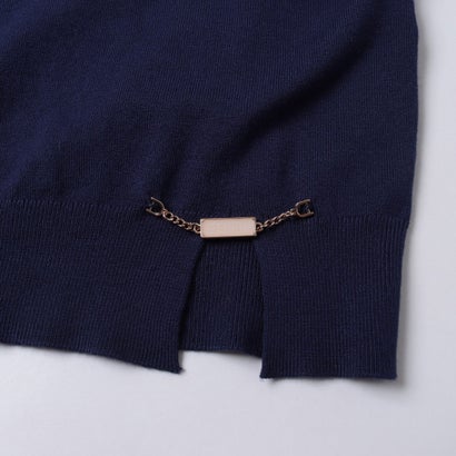 クルーネック半袖ニット （NAVY）｜詳細画像