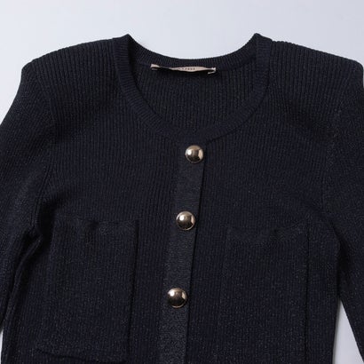 ボタンアップ ラメニットワンピース （NAVY）｜詳細画像