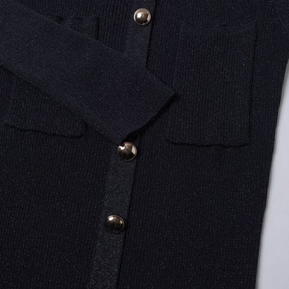 ボタンアップ ラメニットワンピース （NAVY）｜詳細画像