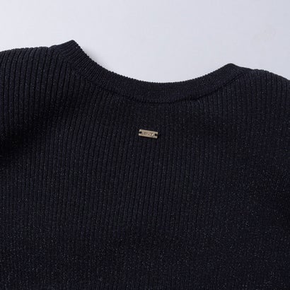 ボタンアップ ラメニットワンピース （NAVY）｜詳細画像