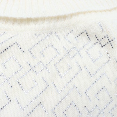 ビジューロゴポイントオフショルダーニット （WHITE）｜詳細画像