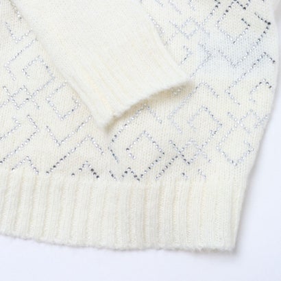ビジューロゴポイントオフショルダーニット （WHITE）｜詳細画像