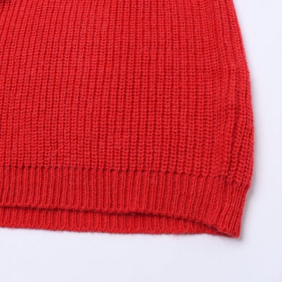 スキッパーあぜ編みニットワンピース （RED）｜詳細画像