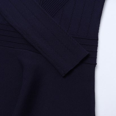 ショルダーボタンポイントフレアスカートニットワンピース （NAVY）｜詳細画像