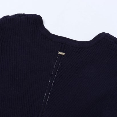 ショルダーボタンポイントフレアスカートニットワンピース （NAVY）｜詳細画像