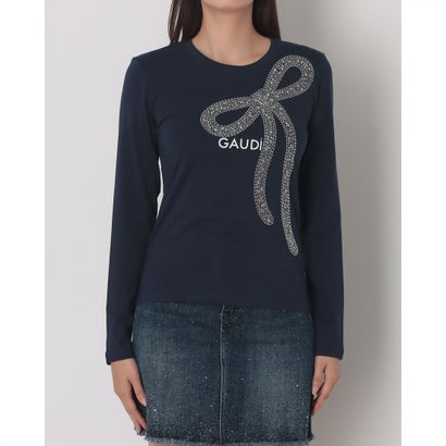 ガウディ GAUDI ラインストーンリボンポイントロンT （NAVY）｜詳細画像