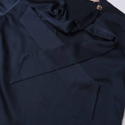 サテンボウタイブラウス （NAVY）｜詳細画像