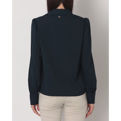 ネックレスポイントスッキパーブラウス （NAVY）｜詳細画像