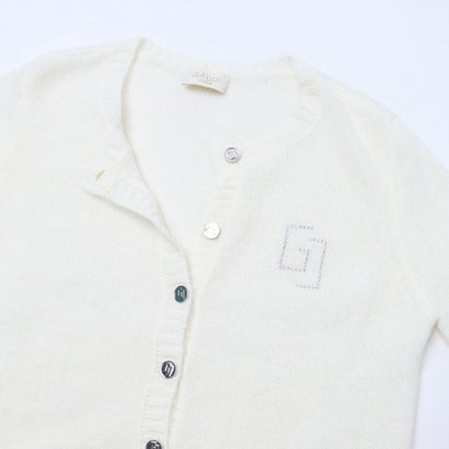 ロゴビジューポイントクルーネックカーディガン （WHITE）｜詳細画像