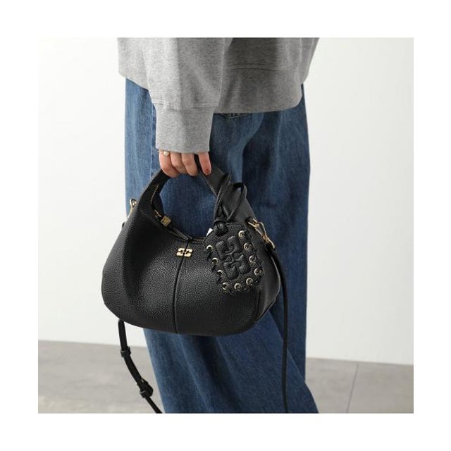 ハンドバッグ Hobo Mini Grained ショルダーバッグ （A6976/099/Black）