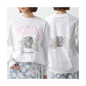 ガニー GANNI GANNI ロンT Re-cut Heavy Jersey Animals Long sleeve