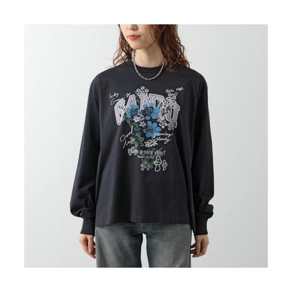 GANNI 長袖 Tシャツ Basic Cotton Jersey Longsleeve カットソー （A1050306/920/Paloma）｜詳細画像