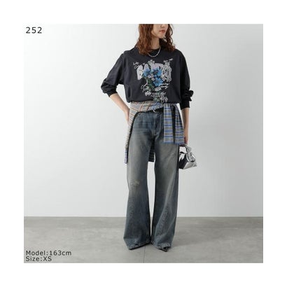 GANNI 長袖 Tシャツ Basic Cotton Jersey Longsleeve カットソー （A1050305/252/Phantom）｜詳細画像