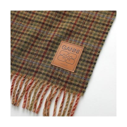 GANNI マフラー Compact Wool Scarf  ウール フリンジ （B3020266/999/Multicolour）｜詳細画像