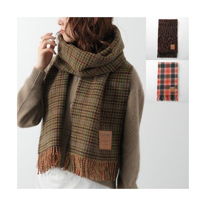 GANNI マフラー Compact Wool Scarf  ウール フリンジ （B3020266/999/Multicolour）｜詳細画像