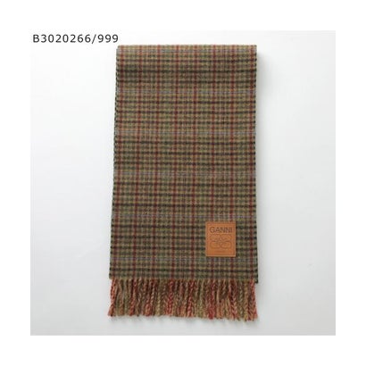 GANNI マフラー Compact Wool Scarf  ウール フリンジ （B3020247/316/RussetOrange）｜詳細画像