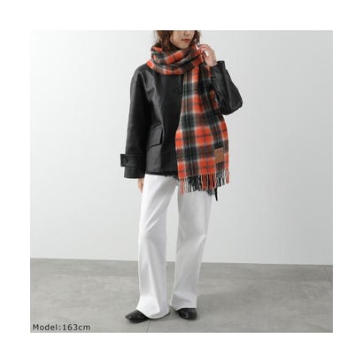 GANNI マフラー Compact Wool Scarf  ウール フリンジ （B3020247/316/RussetOrange）｜詳細画像
