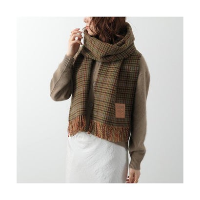 GANNI マフラー Compact Wool Scarf  ウール フリンジ （B3020247/316/RussetOrange）｜詳細画像
