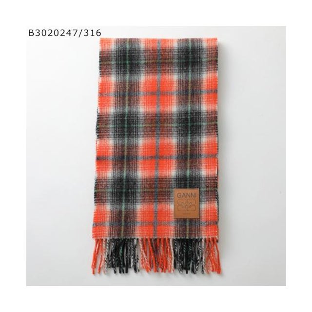 マフラー Compact Wool Scarf  ウール フリンジ （B3020247/316/RussetOrange）