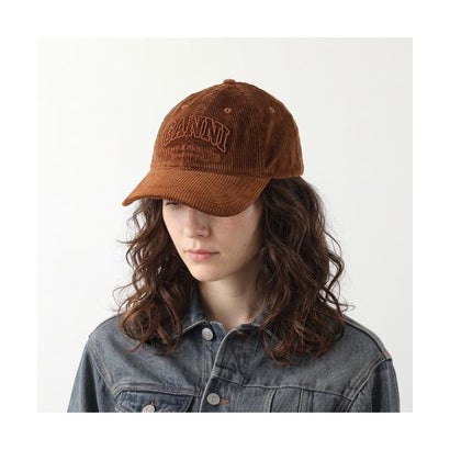 GANNI キャップ Corduroy Ganni Cap B3020261 コーデュロイ （900/Tortoise-Shell）｜詳細画像