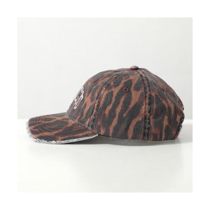 GANNI キャップ Printed Washed Cotton Ocelot Leopard B3020268 （ZZB/Rawhide）｜詳細画像