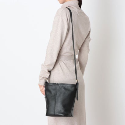 ジェニュインレザー Genuine Leather 本革バケツバッグ （black）｜詳細画像