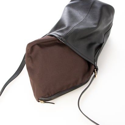 ジェニュインレザー Genuine Leather 本革バケツバッグ （black）｜詳細画像