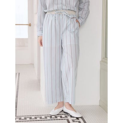 ジェラートピケ gelato pique ストライプ布帛ロングパンツ （BLU）｜詳細画像