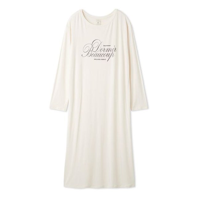 【接触冷感】【UVカット】フレンチレーヨンロゴワンピース （OWHT）