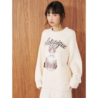 【ONLINE限定】ベビモコキャットジャガードプルオーバー&ロングパンツセット （PNK）｜詳細画像