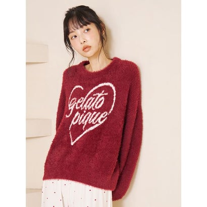 ジェラートピケ gelato pique フェザーハートロゴジャガードプルオーバー （PNK）｜詳細画像
