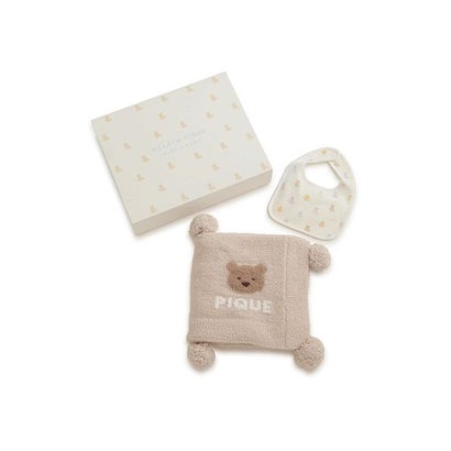 【限定カラーあり】【BABY】ベアブランケット&スタイ2点セット ギフトBOX【返品不可商品】 （PNK）｜詳細画像