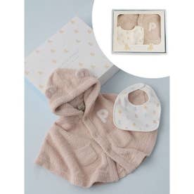 【ラッピング済み】【BABY】ベアポンチョ&スタイ2点セット ギフトBOX【返品不可商品】 （BEG）