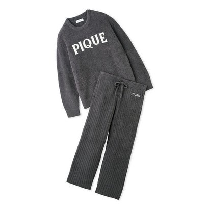 ジェラートピケ オム GELATO PIQUE HOMME 【HOMME】パウダーロゴジャガードプルオーバー&リブロングパンツセット （DGRY）｜詳細画像