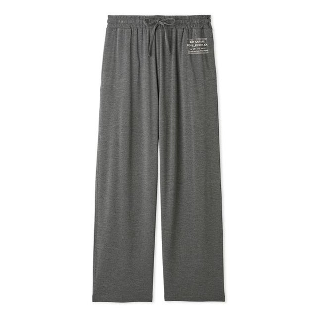 【HOMME】レーヨンロゴロングパンツ （GRY）