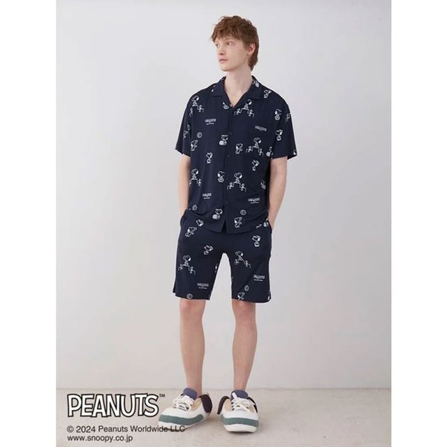 
                    【PEANUTS】【HOMME】総柄プリントハーフパンツ （NVY）