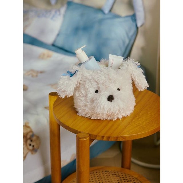 【Sleep】リボンDOGモチーフ収納ポーチ （OWHT）