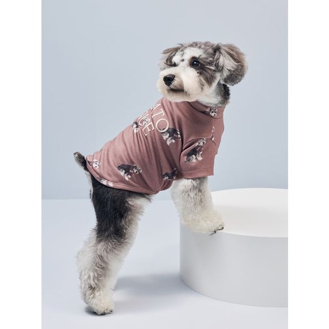 【CAT&DOG】シュナウザー柄カットソープルオーバー （BRW）