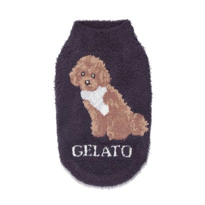 【CAT&DOG】ベビモコトイプードル柄プルオーバー （NVY）｜詳細画像