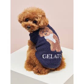 【CAT&DOG】ベビモコトイプードル柄プルオーバー （NVY）