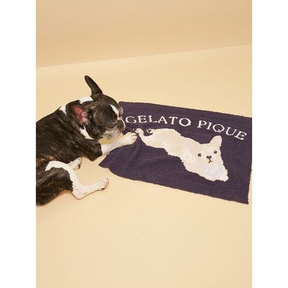 【CAT&DOG】ベビモコフレンチブルドッグ柄ブランケット （NVY）｜詳細画像