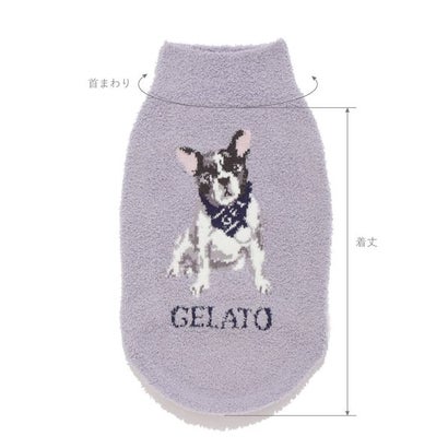 【CAT&DOG】ベビモコフレンチブルドッグ柄プルオーバー （BLU）｜詳細画像