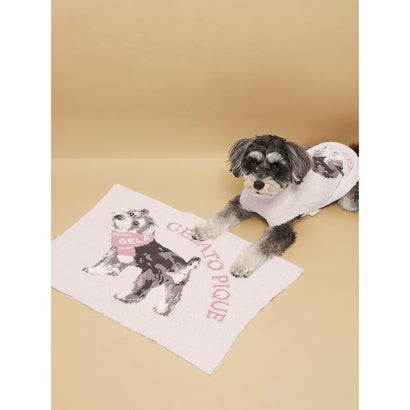 【CAT&DOG】ベビモコシュナウザー柄ブランケット （PNK）｜詳細画像
