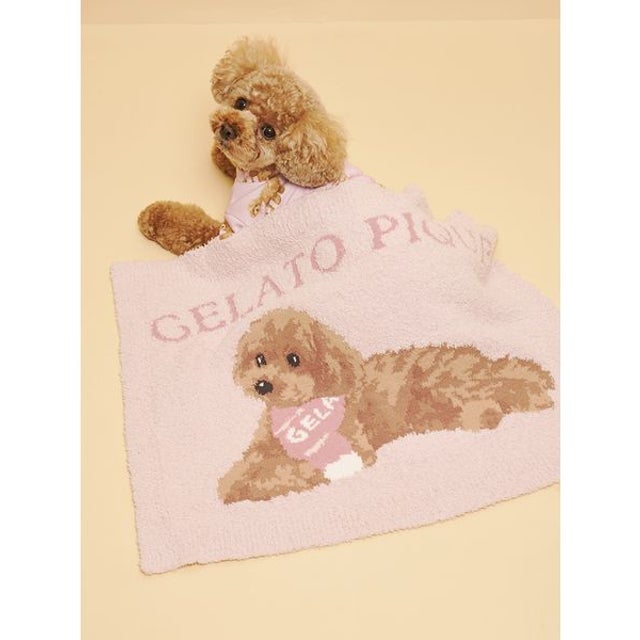 【CAT&DOG】ベビモコトイプードル柄ブランケット （PNK）