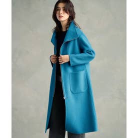 Pure Super100sリバービルドネックロングコート （ブルー）