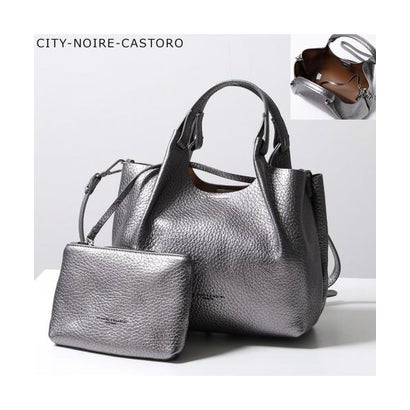 GIANNI CHIARINI ミニトート DUA BS 9719 RNGDBL レザー （NOCE/キャメル）｜詳細画像
