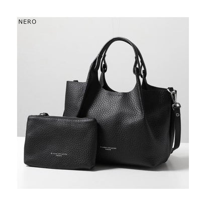 GIANNI CHIARINI ミニトート DUA BS 9719 RNGDBL レザー （NOCE/キャメル）｜詳細画像